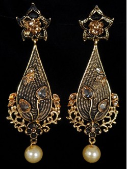 Reverse Ad Earrings With Meenakari Work